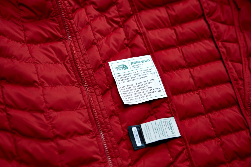Each unique garment is made from used or discarded The North Face garments.