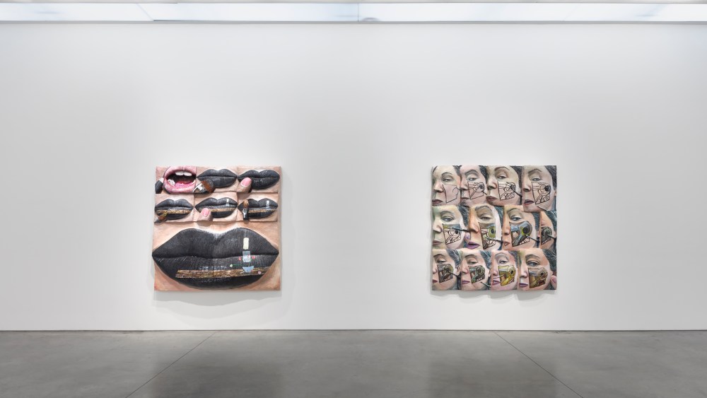 Installation view on "GIna Beavers: World War Me" at Marianne Boesky gallery.