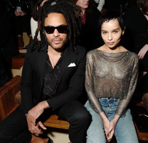 Lenny Kravitz and Zoe Kravitz front row at the Saint Laurent Fall 2020 show.