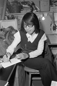 Kenzo Takada in the his atelier, 1971.