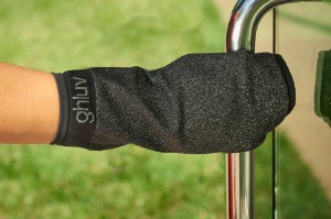 Ghluv is a wristlet accessory treated with an antimicrobial technology that could be easily pulled down, serving as an effective hand protector when needed.