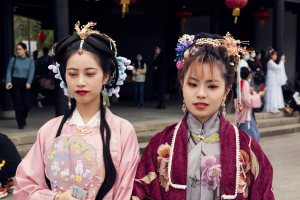Attendees at the Xitang Hanfu Festival in China.