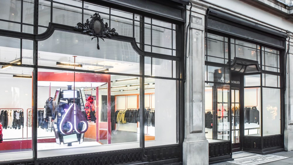 The new Moose Knuckles pop-up store on Regent Street in London, which opened in early December, and was forced to shut a few days later.