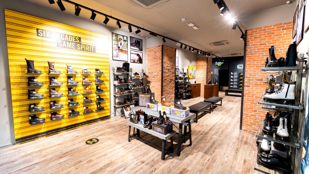 Inside the Dr. Martens' store in Rome, Italy.