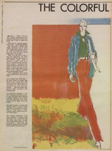 Drawings by Kenneth Paul Block in the November 11, 1971 issue of WWD.