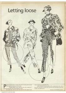 Letting Loose, Spring 1985 Sportswear Supplement. Drawing by Kichisaburo Ogawa.