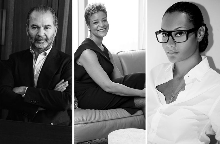 From left: Remo Ruffini, Brandice Daniel and Stella Jean.