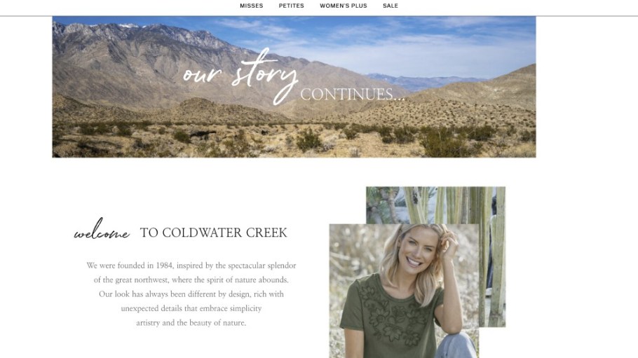 Coldwater Creek's back in business online following a shutdown and acquisition by Newtimes Group, though offerings seem limited for now.