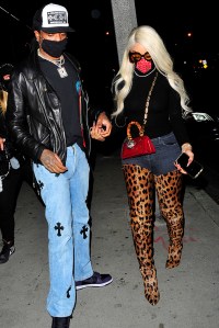 Saweetie (Diamanté Quiea Valentin Harper) and Quavo (Quavious Keyate Marshall) at BOA Steakhouse in West Hollywood for dinner on November, 7, 2020. 07 Nov 2020 Pictured: Saweetie (Diamanté Quiea Valentin Harper) and Quavo (Quavious Keyate Marshall) at BOA Steakhouse in West Hollywood for dinner on October, 7, 2020. Photo credit: twoeyephotos/MEGA TheMegaAgency.com +1 888 505 6342 (Mega Agency TagID: MEGA713707_007.jpg) [Photo via Mega Agency]