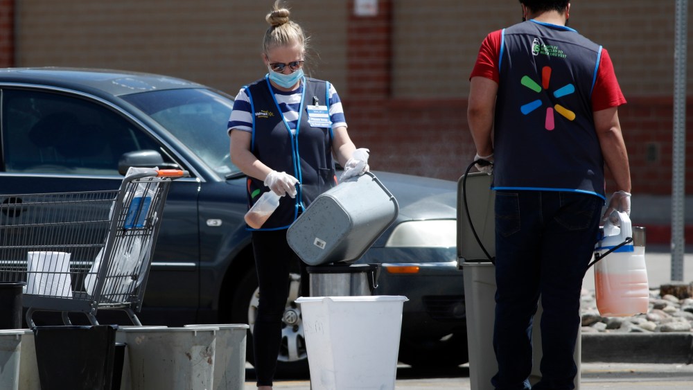 Walmart workers during the coronavirus pandemic