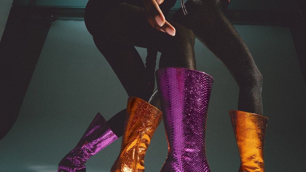 Shimmering booties from the Giannico fall 2021 collection.