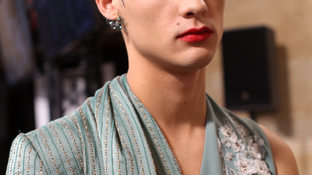 Backstage at Fendi Couture Spring 2021 photographed in Paris