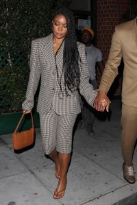 EXCLUSIVE: Gabrielle Union and Dwyane Wade walk hand in hand as they leave Mr Chow restaurant in Beverly Hills. The duo were all dressed up as they had dinner at the fine establishment. 15 Nov 2019 Pictured: Gabrielle Union and Dwyane Wade. Photo credit: Photographer Group/MEGA TheMegaAgency.com +1 888 505 6342 (Mega Agency TagID: MEGA550317_001.jpg) [Photo via Mega Agency]