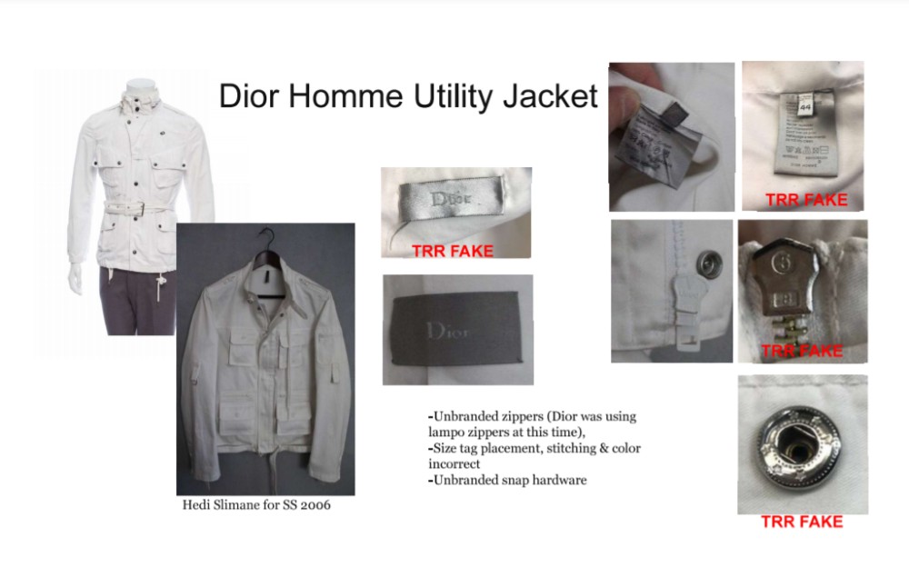 A faux Dior Homme jacket identified, after the fact, by copywriters.
