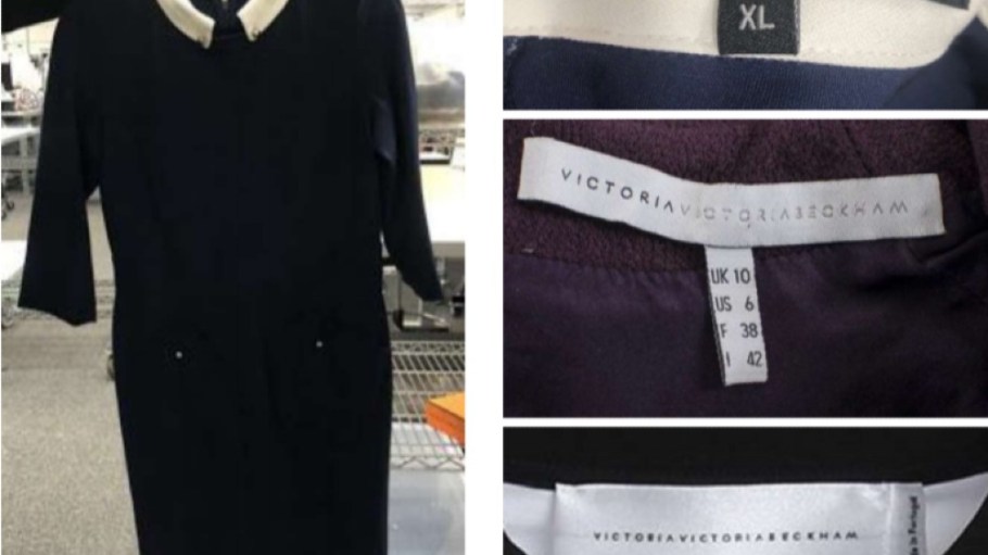 A Victoria Beckham dress identified on The RealReal's "Faux and Tell" list.
