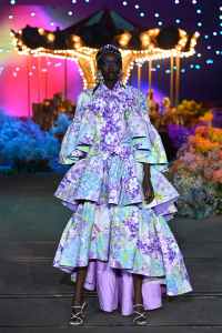 SYDNEY, AUSTRALIA - MAY 31: A model walks the runway during the Romance Was Born show during Afterpay Australian Fashion Week 2021 Resort '22 Collections at Carriageworks on May 31, 2021 in Sydney, Australia. (Photo by Stefan Gosatti/Getty Images)