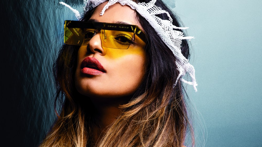M.I.A. wearing the sunglasses she designed with Parley for the Oceans's Clean Waves brand