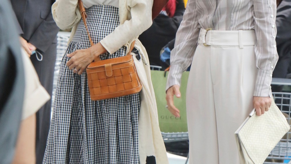 Sarah Jessica Parker and Cynthia Nixon as Carrie Bradshaw and Miranda Hobbes in the Sex and the City Reboot filming