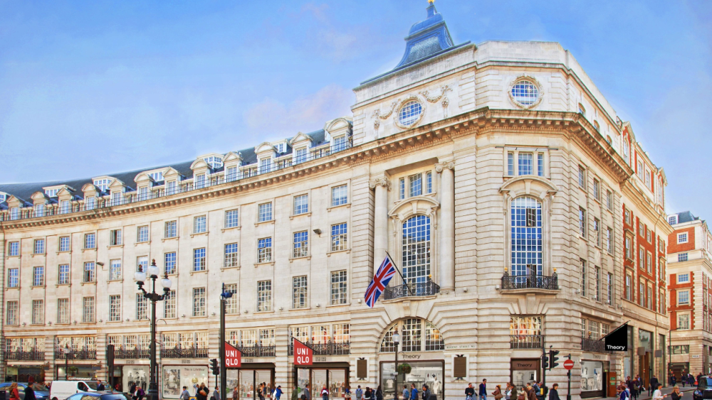 A rendering of the first combined Uniqlo and Theory space that will open in spring 2022 on Regent Street in London.