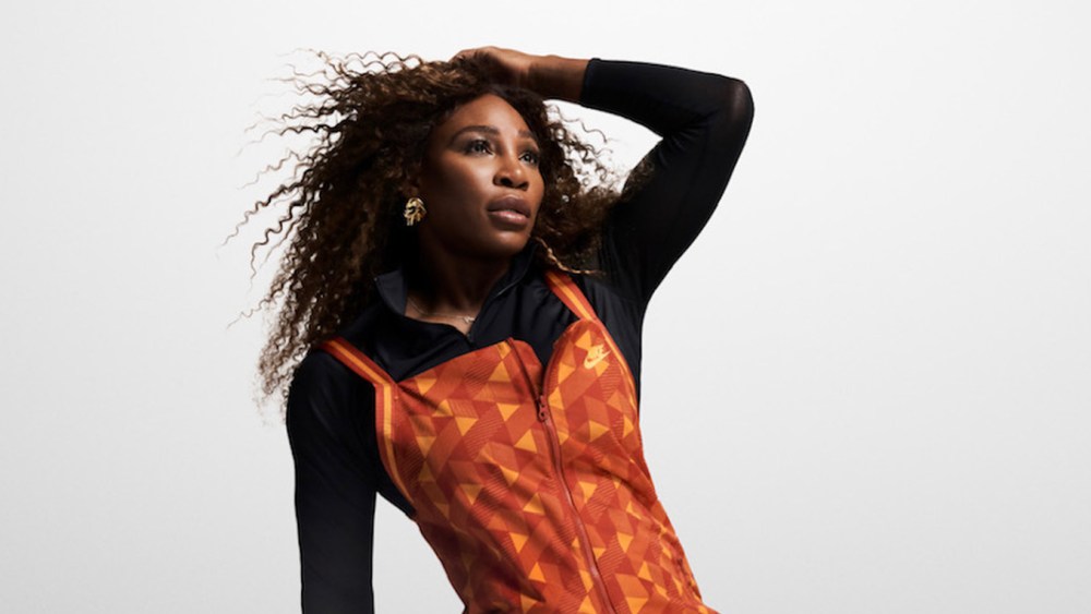 Serena Williams wearing a look from her collaboration with Nike.