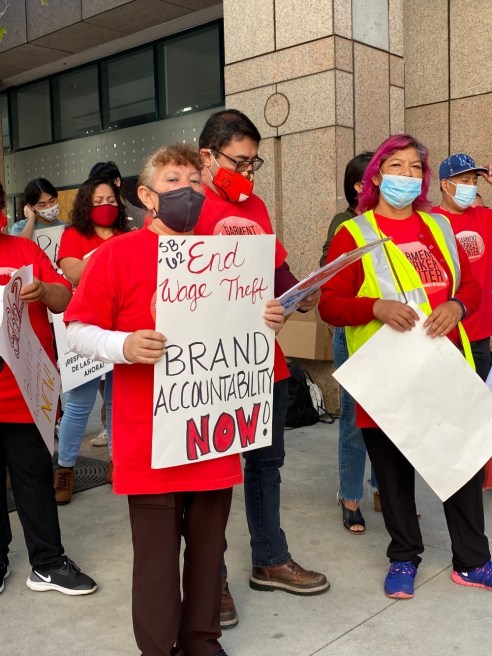 California fashion brands and advocacy groups push back against the state's Chamber of Commerce, which called the SB62 bill a "job killer."