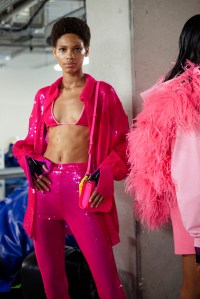 Backstage at David Koma Spring 2022