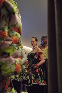 Backstage at Richard Quinn RTW Spring 2022
