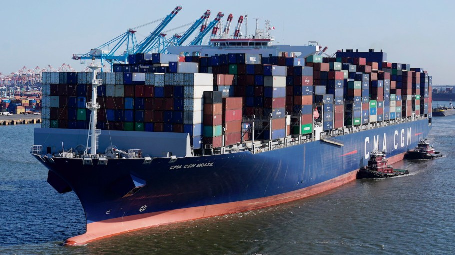 A container ship leaves the Port of New York and New Jersey in Elizabeth, N.J., Wednesday, June 30, 2021.