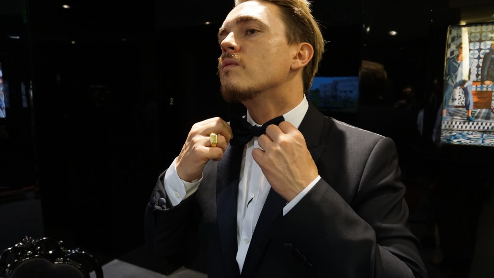 Jesse McCartney tries on a tuxedo for his upcoming wedding.