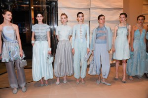 Backstage at Giorgio Armani RTW Spring 2022