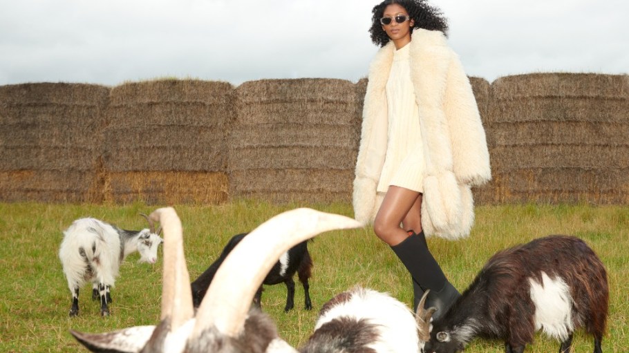 A faux fur style from the Co-Exist Story collection.