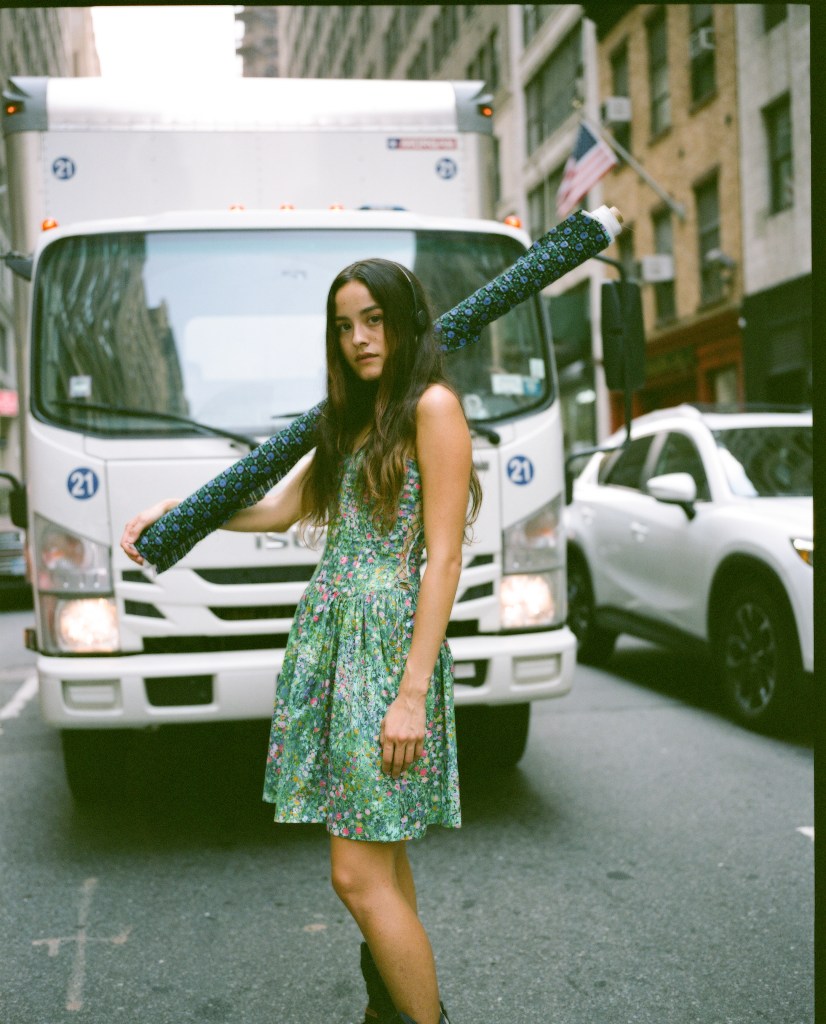 Chase Sui Wonders wearing a dress from Anna Sui x Batsheva