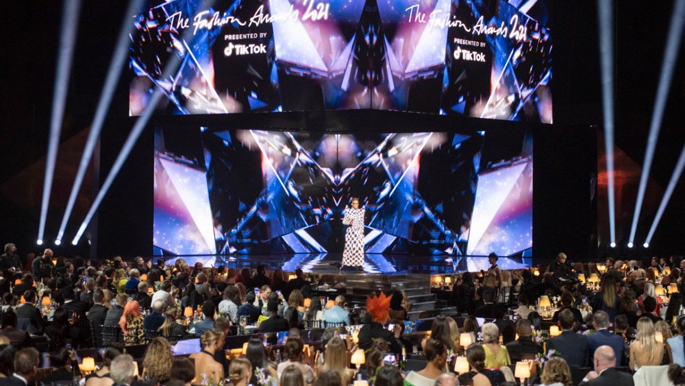 Billy Porter on stage at The Fashion Awards 2021 at the Royal Albert Hall on November 29, 2021 in London, England. (Photo by Bertie Watson, British Fashion Council)