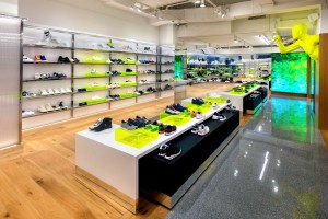 A look at the men's shoe floor at the New York flagship.