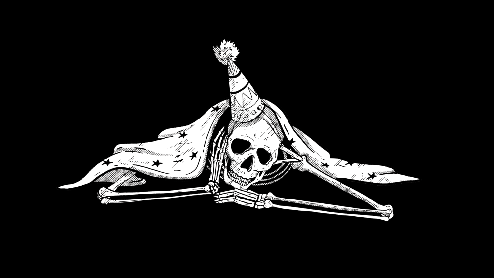 The skeleton logo from Tuuli Tea.