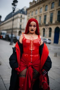 Street style at Paris Haute Couture Week Spring 2022.
