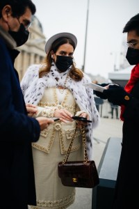 Street style at Paris Haute Couture Week Spring 2022.