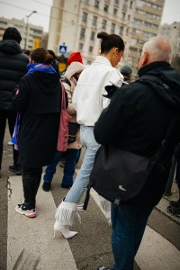 Street style at Paris Haute Couture Week Spring 2022.