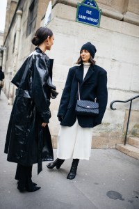 Street style at Paris Haute Couture Week Spring 2022.