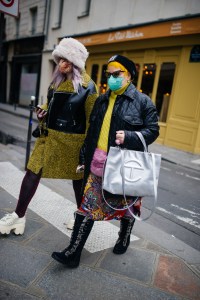 Street style at Paris Haute Couture Week Spring 2022.