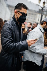 Street style at Paris Haute Couture Week Spring 2022.