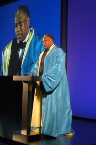 Andre Leon Talley at the 2004 Council of Fashion Designers of America's Fashion Awards at the New York Public Library.