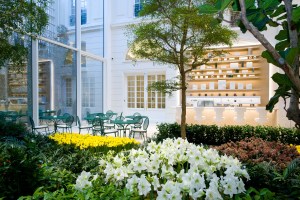 The pastry café at Dior’s 30 Montaigne store.
