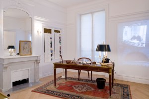 Christian Dior’s original office on display at La Galerie Dior in Paris.
