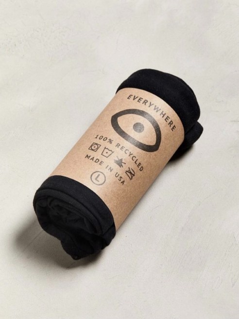 Everywhere Apparel's recycled cotton blanks are embedded with QR codes allowing shoppers to access recycling options.