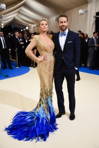 Blake Lively and Ryan Reynolds attend The Metropolitan Museum of Art's Costume Institute benefit gala celebrating the opening of the Rei Kawakubo/Comme des Garçons: Art of the In-Between exhibition on Monday, May 1, 2017, in New York. (Photo by Evan Agostini/Invision/AP)