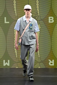 LONDON, ENGLAND - JUNE 11: A model walks the runway at the Labrum London show during London Fashion Week June 2022 on June 11, 2022 in London, England. (Photo by Kate Green/BFC/Getty Images for BFC)