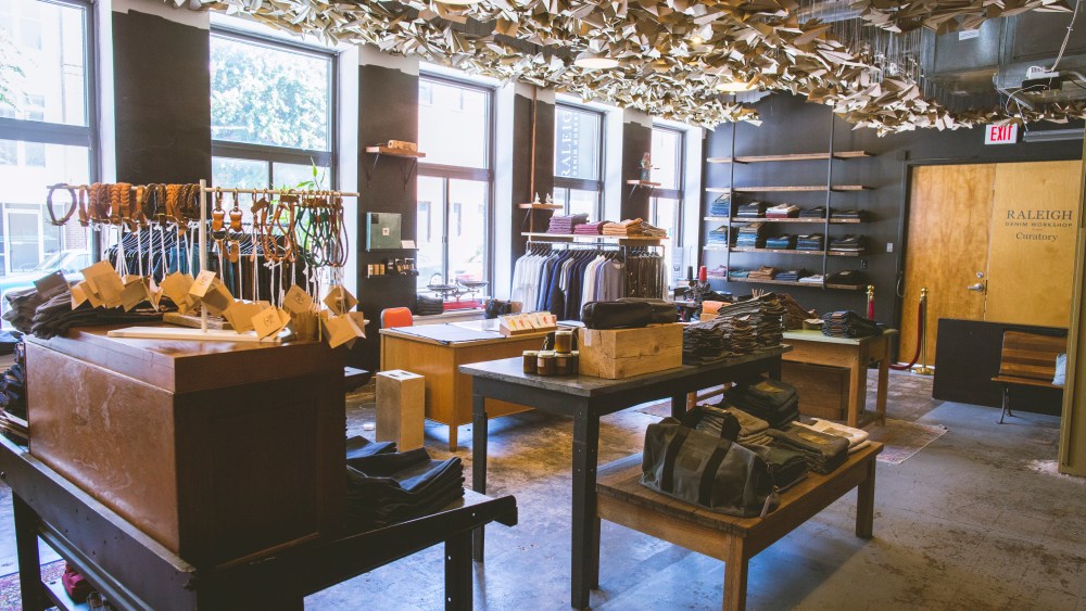 Raleigh Denim's retail space, The Curatory, in North Carolina.