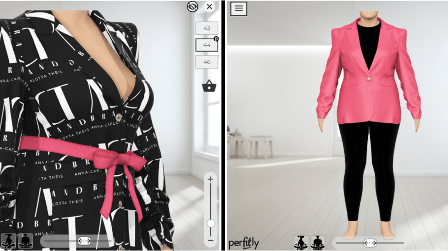 To Act Brand’s clothing line modeled on a personalized avatar in the brand’s virtual fitting room powered by Perfitly.