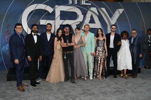 at the premiere of "The Gray Man" held at TCL Chinese Theatre on July 13, 2022 in Los Angeles, California.